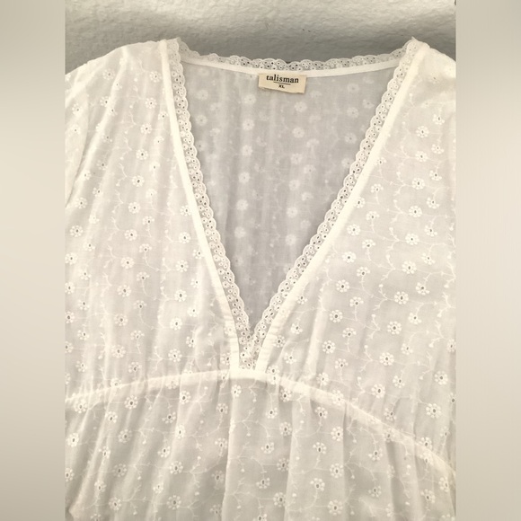 Elegant talisman White Embroidered Maxi Dress. - Picture 12 of 16